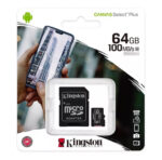 Cartão De Memória Microsd 64gb + Adaptador Canvas Kingston