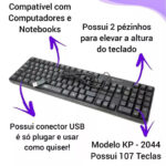 Teclado Usb 2.0 Para Computador E Notebook Knup Kp - 2044 - Imagem 2